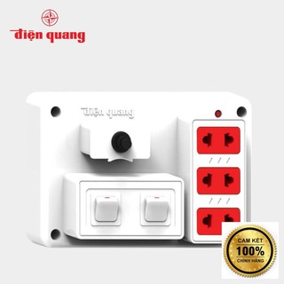 Bảng điện nổi V2 Điện Quang ĐQ FEP 32W 02S (màu trắng, 3 lỗ 2 chấu, 2 công tắc) .