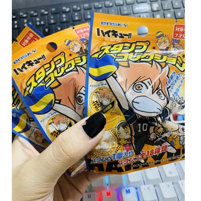 Haikyuu pack nhân phẩm random con dấu cao su rubber stamp Hinata Kageyama Kenma Kuroo Tsukki Bokuto Atsumu Kita