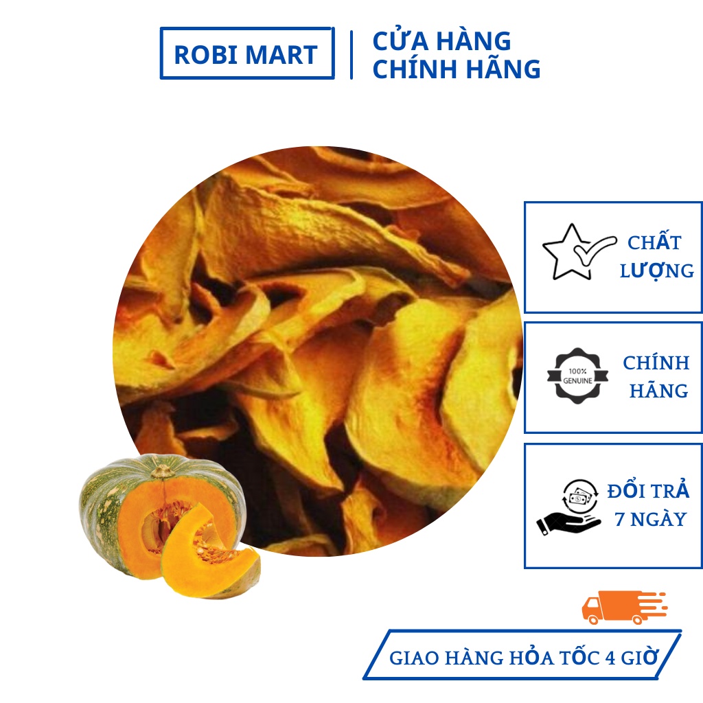 Bí đỏ thái lát sấy lạnh Robimart gói 250g - Lát đẹp hàng chính hãng