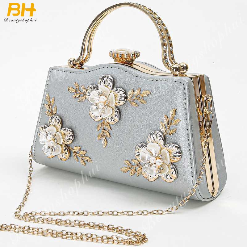 Túi Xách Dự Tiệc Đính Kim Cương Giả Phong Cách Âu Mỹ Sang Trọng Cho Nữ