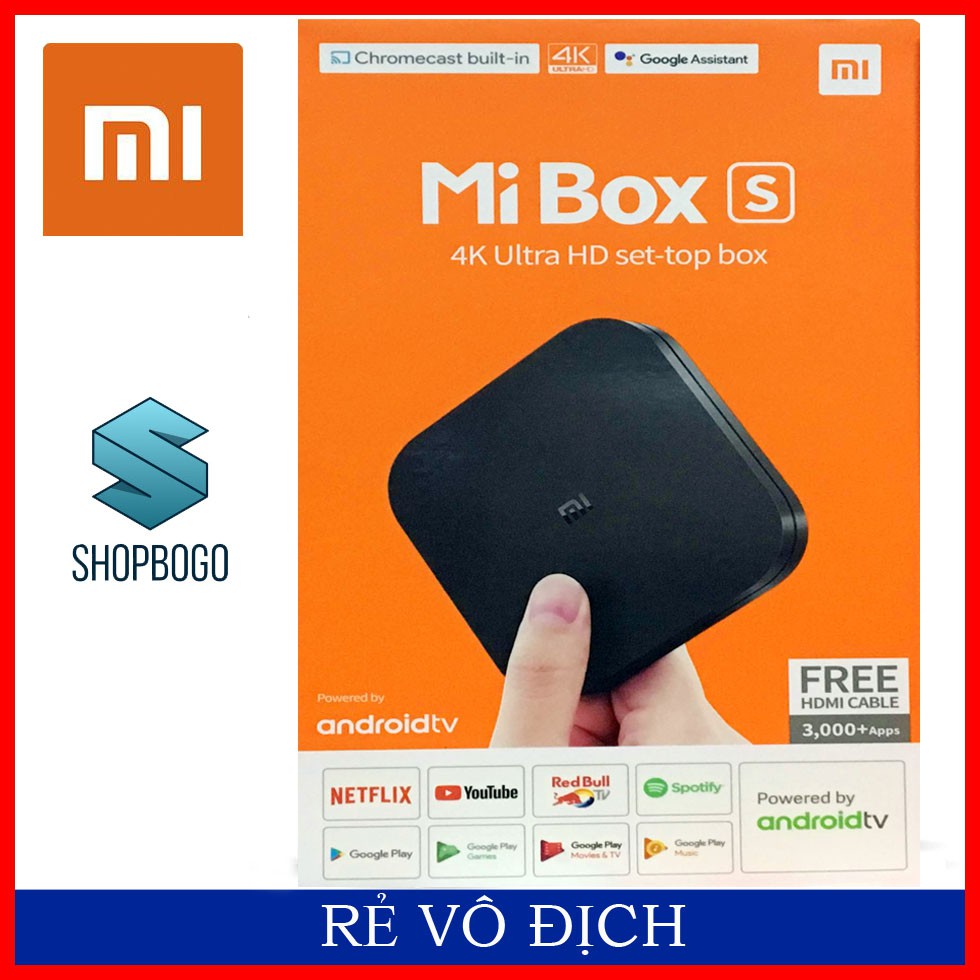 {Ưu đãi} Tivi box Xiaomi Mibox S 4K 2019 bản quốc tế Tiếng Việt tìm kiếm giọng nói - Chính hãng: giá