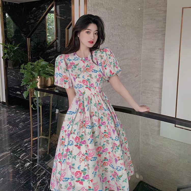 ⭐Đốm⭐Đầm Voan Hoa Dáng Dài Thoáng Mát Xinh Xắn Cho Nữ