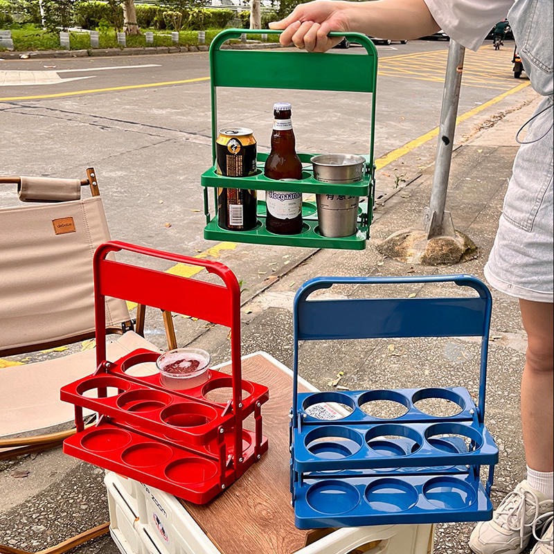 Giá, giỏ đựng nước ngọt đi picnic, phụ kiện picnic có thể gập gọn cực xinh sống ảo cực đẹp