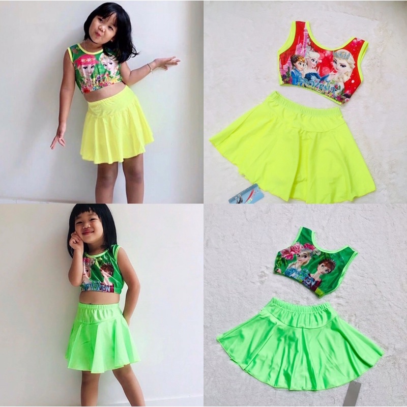 Đồ Bơi Bé Gái - Sét Bơi Quần Váy Kèm Áo Crtop