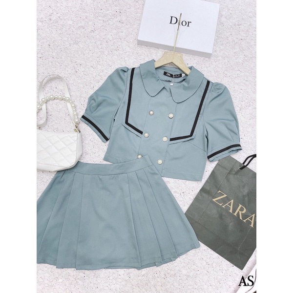 bán sỉ set bộ viền chân váy xếp li