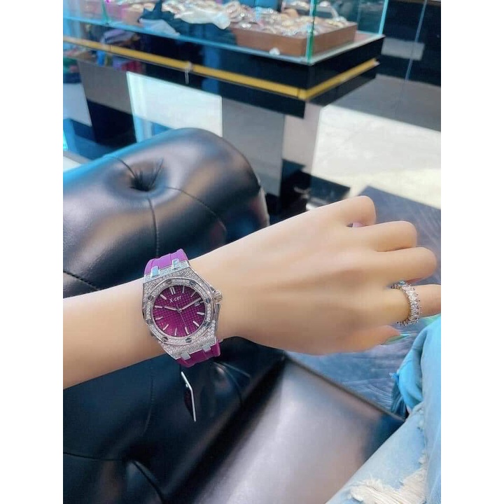 Đồng Hồ Nữ X-cer B0604 - Dây Cao Su - Vỏ Silver , Máy Quartz - Pin , Size 36mm