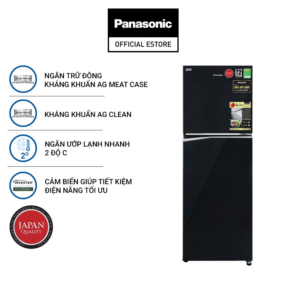  [TRẢ GÓP 0%] Tủ Lạnh Panasonic 306L Inverter NR-BL340PKVN