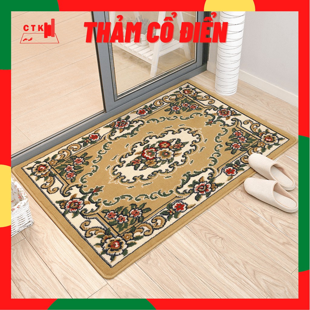 Thảm lau chân cao cấp, thảm chùi chân nhà bếp siêu thấm len mịn cổ điển 80x50cm, 60x40cm