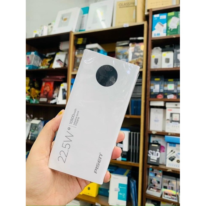 xạc dự phòng pisen 10500mah hỗ trợ xạc nhanh 22,5w