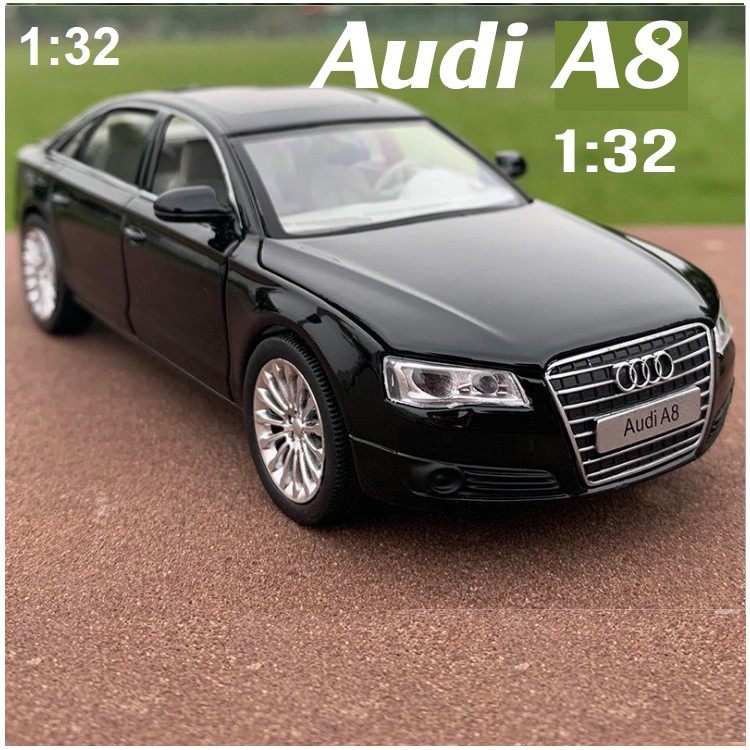 Đồ chơi xe mô hình ô tô Audi A8 xe bằng sắt đồ chơi trẻ em xe có âm thanh và đèn mở full cửa xe chạy cót