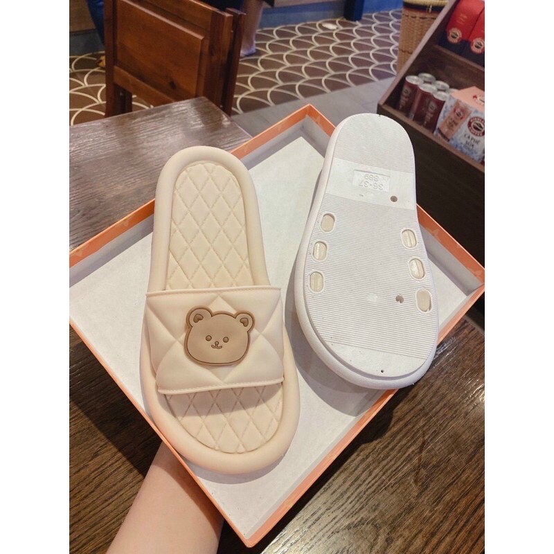 [Ảnh thật] Dép bánh mì gấu nâu cao su mềm đi mưa