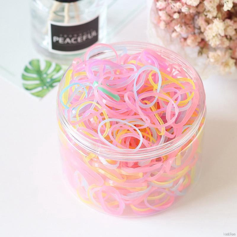 Hộp 500 dây thun buộc tóc dùng một lần co giãn tiện lợi dành cho bé gái