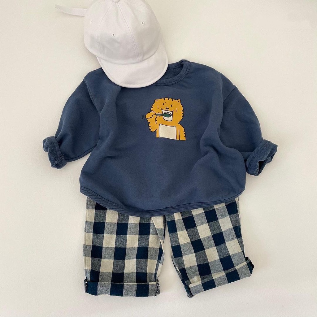 Bộ đồ thu đông trẻ em họa tiết động vật cute đáng yêu phong cách Hàn quốc, vải mềm đẹp