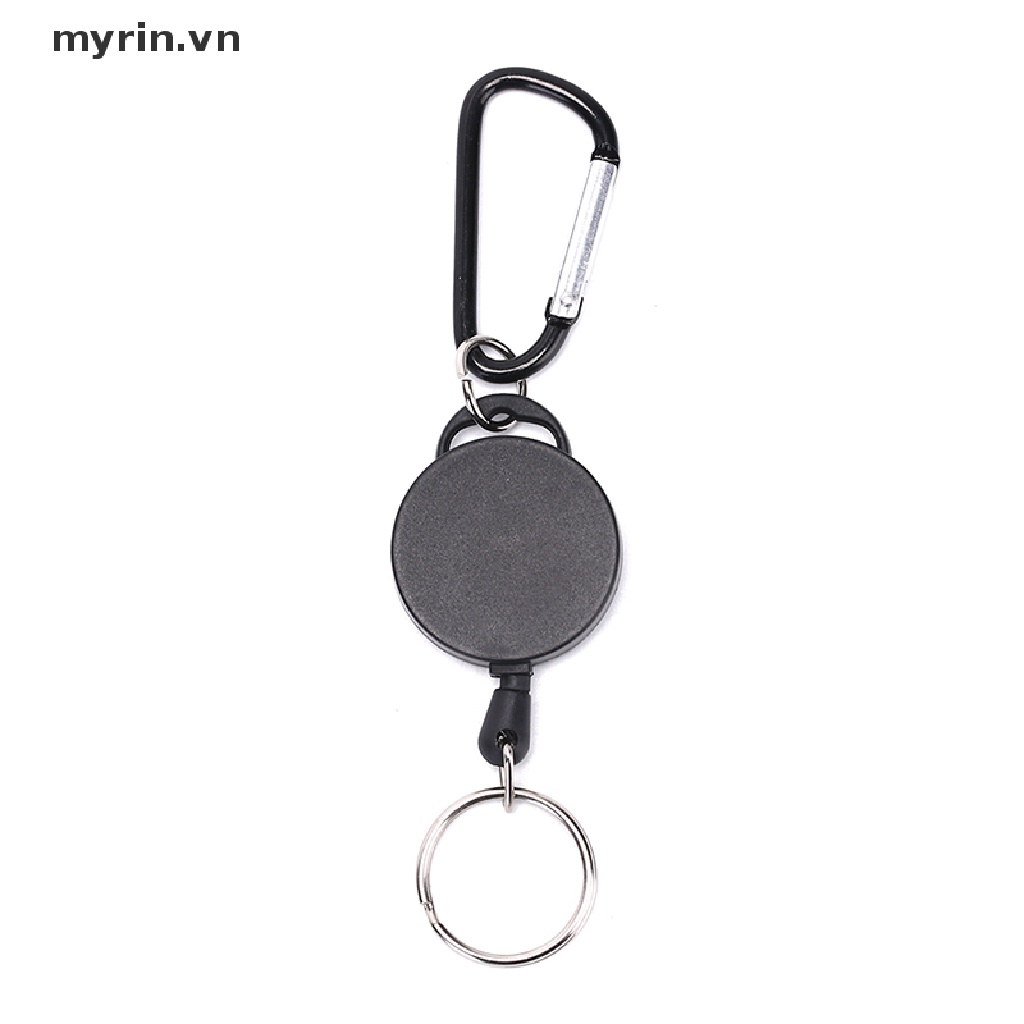 Myrin Móc Chìa Khóa Bằng Thép Cuộn Dây Màu Đen Có Thể Thu Vào