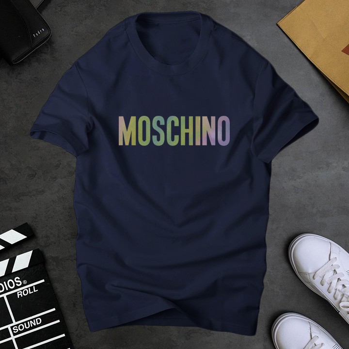 Áo thun nam cổ tròn Moschino Phản quang 7 màu cá tinh , lịch lãm - Vải dầy dặn con giãn tốt | Ur sport