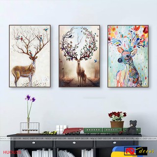 Bộ 3 tranh canvas treo tường khung gổ trang trí nhà cửa đẹp (3 tranh 45x60cm)