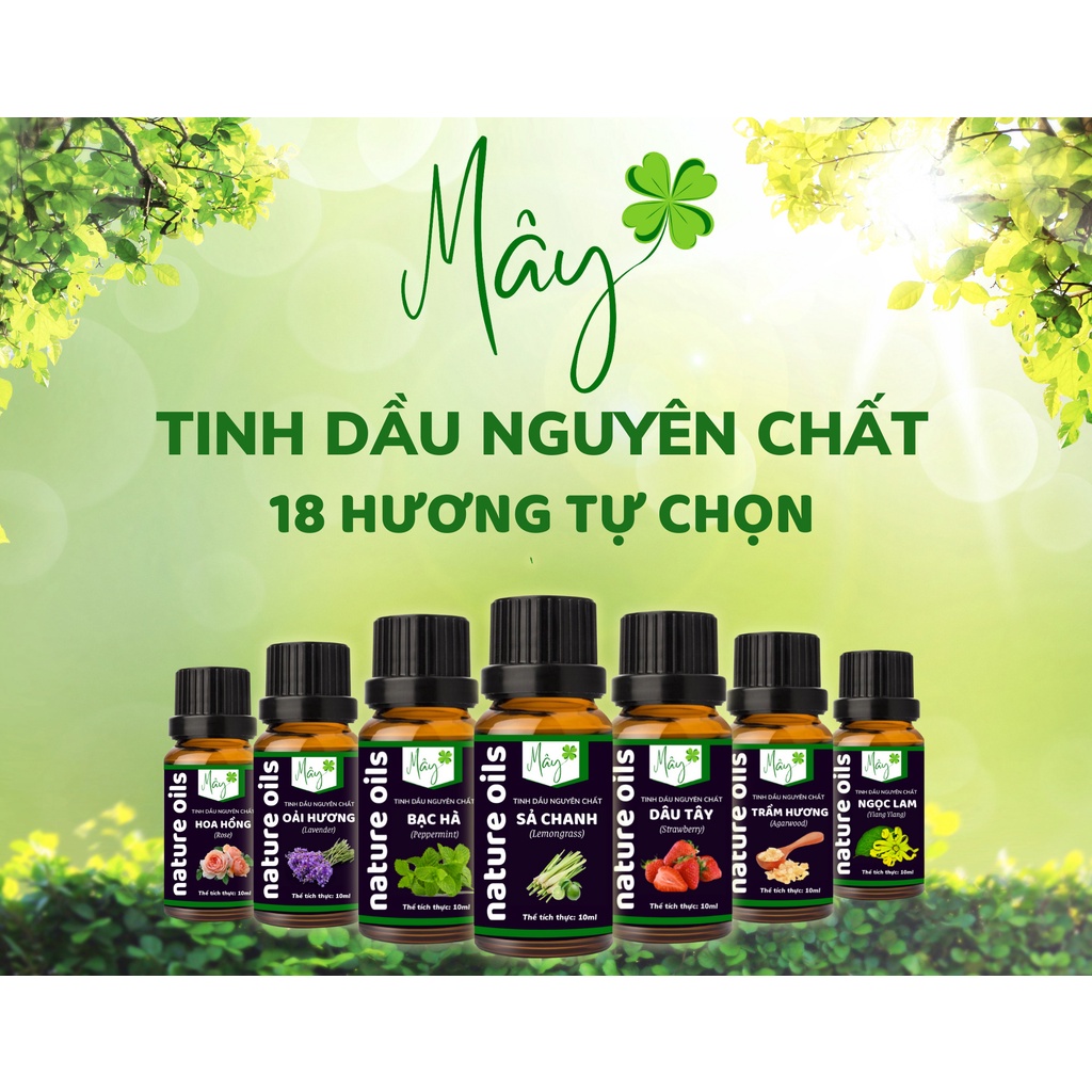 Lọ tinh dầu nguyên chất 10ml - 50ml tinh dầu thiên nhiên thơm phòng massage đuổi muỗi - DIFFUSER LUX