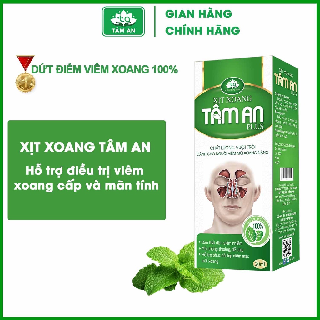 Viêm xoang mũi Tâm An, dành cho người viêm xoang mũi nặng, Hoàn tiền nếu không hài lòng