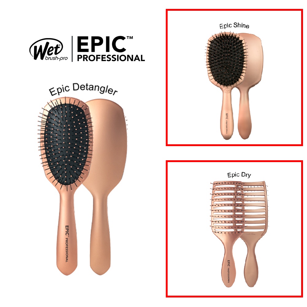 Lược gỡ rối WET BRUSH dòng EPIC màu vàng hồng - cán xước dăm
