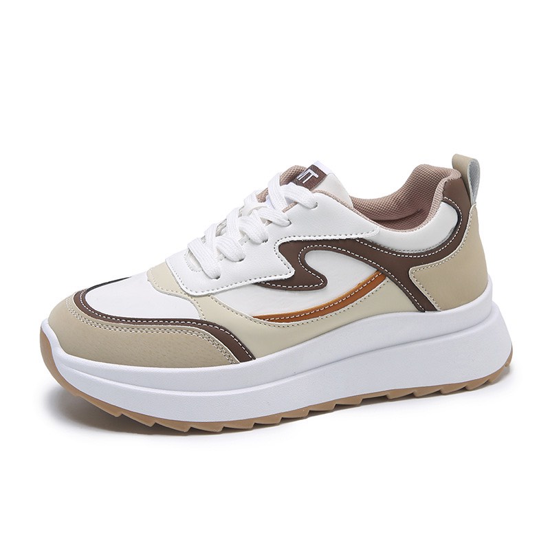 giày thể thao nữ độn đế tăng chiều cao cách điệu A5 ( trắng nâu- trắng xanh) HÀNG MỚI VỀ Chinh giày