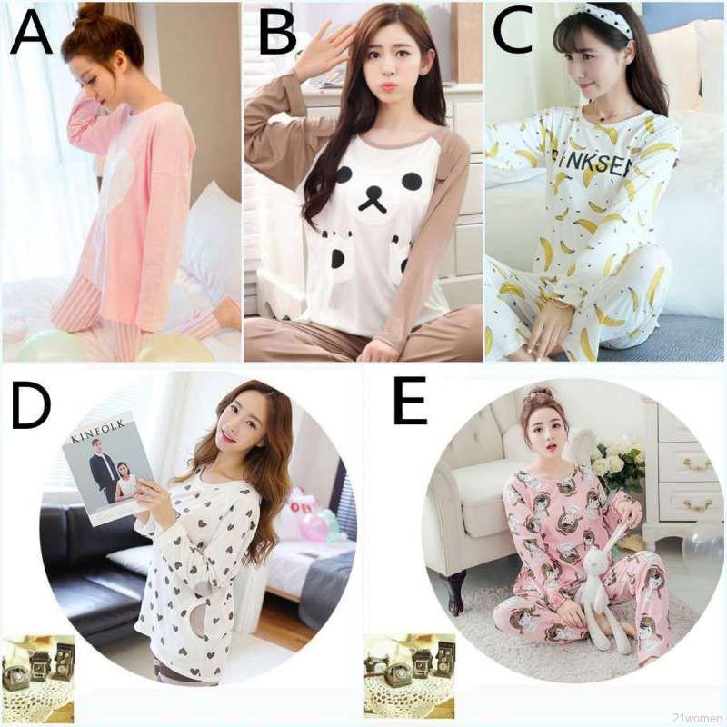 FREESHIP ĐƠN 99K_ Bộ đồ ngủ Pijama nữ tay dài in hoạt hình dễ thương