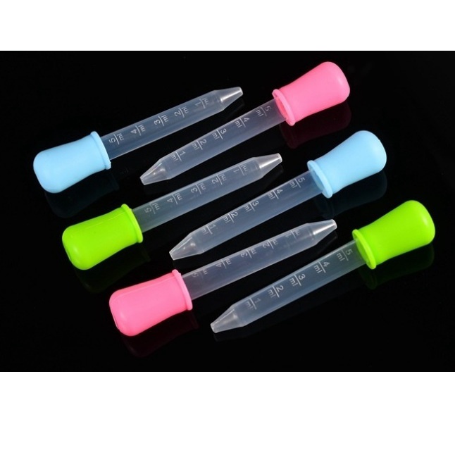 Ống hút sữa, bón thuốc cho bé loại 5ml bằng nhựa ,bóp silicon