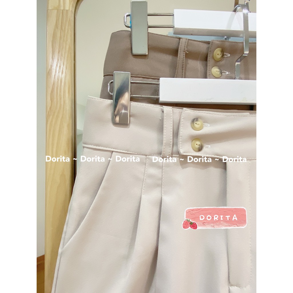 Quần ống rộng cạp siêu cao Quần ống suông Culottes Ulzang - Dorita Boutique