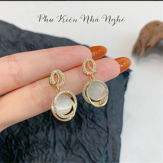 Khuyên tai bông tai lốc xoáy giọt nước sáng bóng, chui bạc S925 bên màu, không gây dị ứng, BT06 phong cách Hàn Quốc