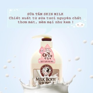 Sữa tắm Hàn Quốc nhập khẩu, tinh chất sữa bò, cho làn da mướt như em bé, tặng 10 gói sữa tắm 80ml