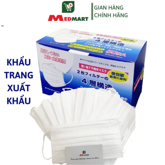 [Video Thật] Khẩu Trang Y Tế 4 Lớp Giấy Kháng Khuẩn SHB Pro Mask, Lọc Bụi, Vi Khuẩn, Hộp 50 Chiếc - Medmart | BigBuy360 - bigbuy360.vn