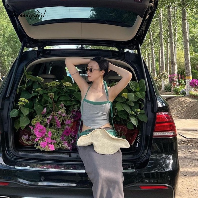 Áo Tank Top Hai Dây Màu Sắc Tương Phản Quyến Rũ 2022