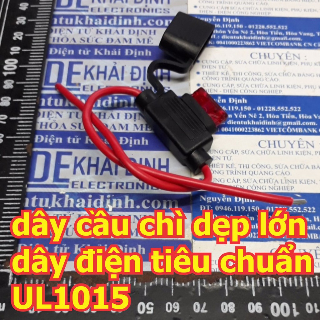 2 cái dây đế cầu chì DẸP, loại TO, XE OTO dạng dây ra dây 12AWG 54A/600V kde6111