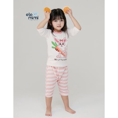 Bộ pijama lửng bé gái Cutie Bunny Rayon – Olomimi Hàn Quốc