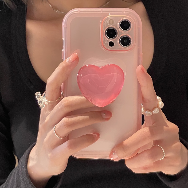 Ốp Điện Thoại Mềm Màu Kẹo Hình Trái Tim Dễ Thương Chống Sốc Cho iPhone X XR XS 11 12 13 Pro Max 7/8 SE2020 7 Plus/8 Plus
