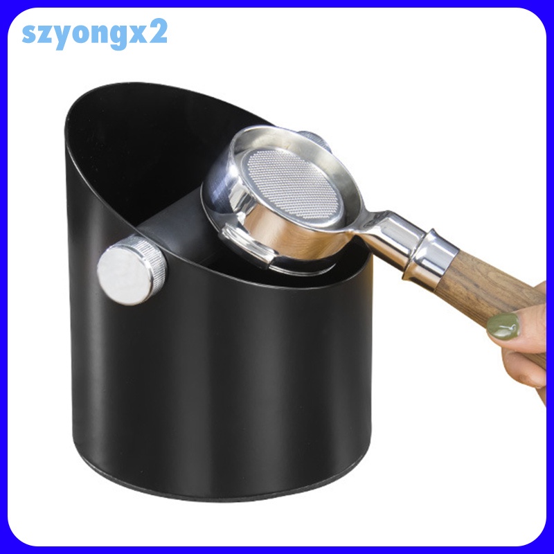 [Szyongx2]  Black Espresso Coffee Knock Box Waste Bin Bucket for Home Office Barista