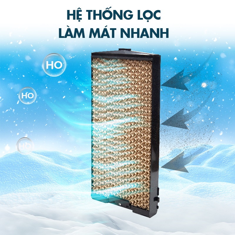 Quạt hơi nước VIET STAR-  Máy lọc không khí - công xuất lớn -Làm lạnh 4 chiều- Tặng 2 đá khô- Bảo hành 12 tháng