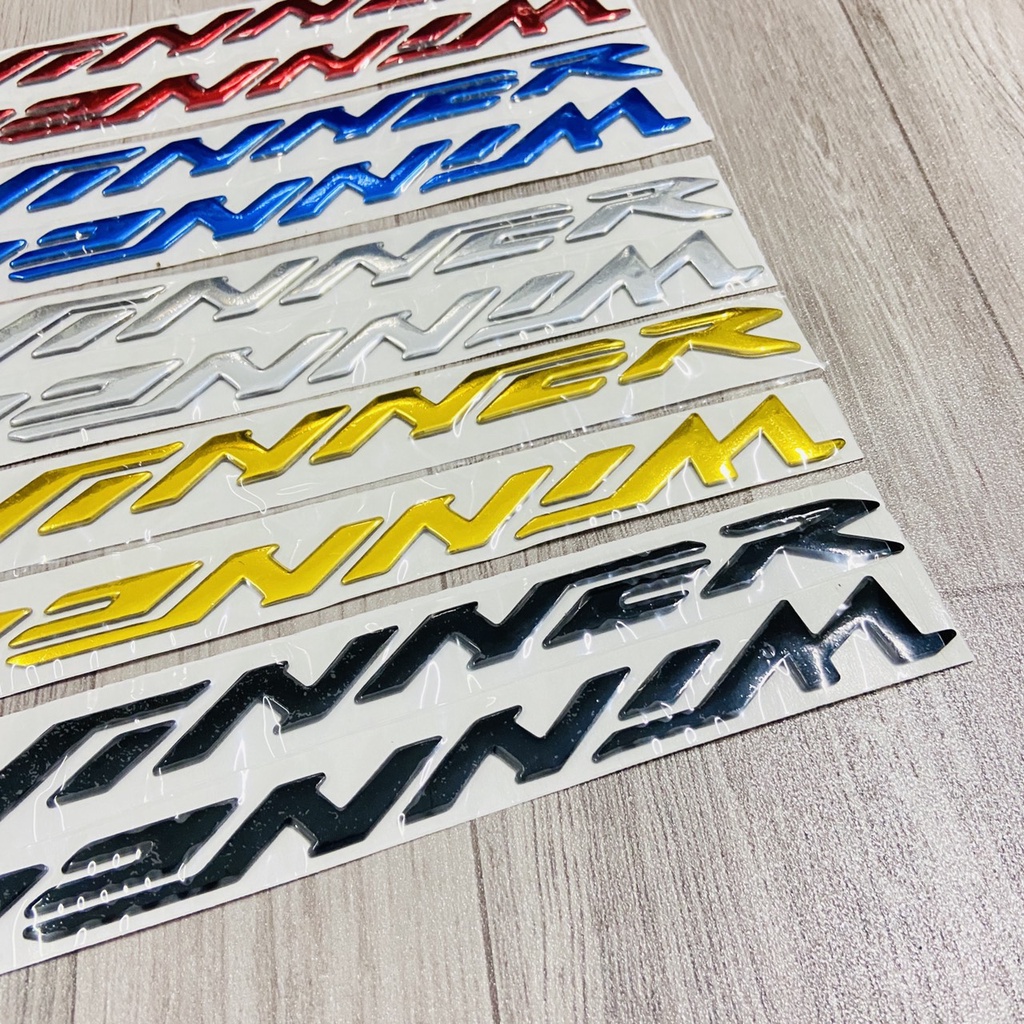 Bộ tem chữ WINNER mạ chrome sáng bóng dán trang trí xe Honda Winner V1