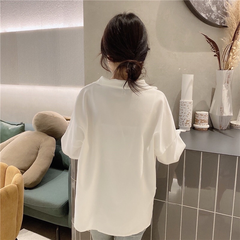 Áo Sơ Mi Tay Dài Phối Dây Rút Thiết Kế Mới Trẻ Trung Cá Tính Dành Cho Nữ