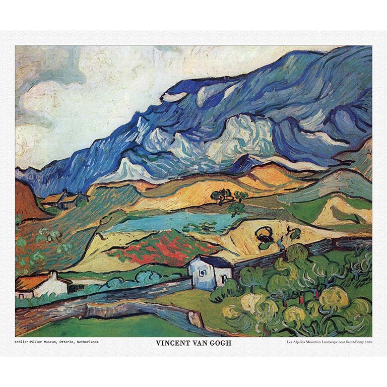 Tranh canvas - Les Alpilles Mountain Landscape near Saint-Remy  - Vincent van Gogh - DH006