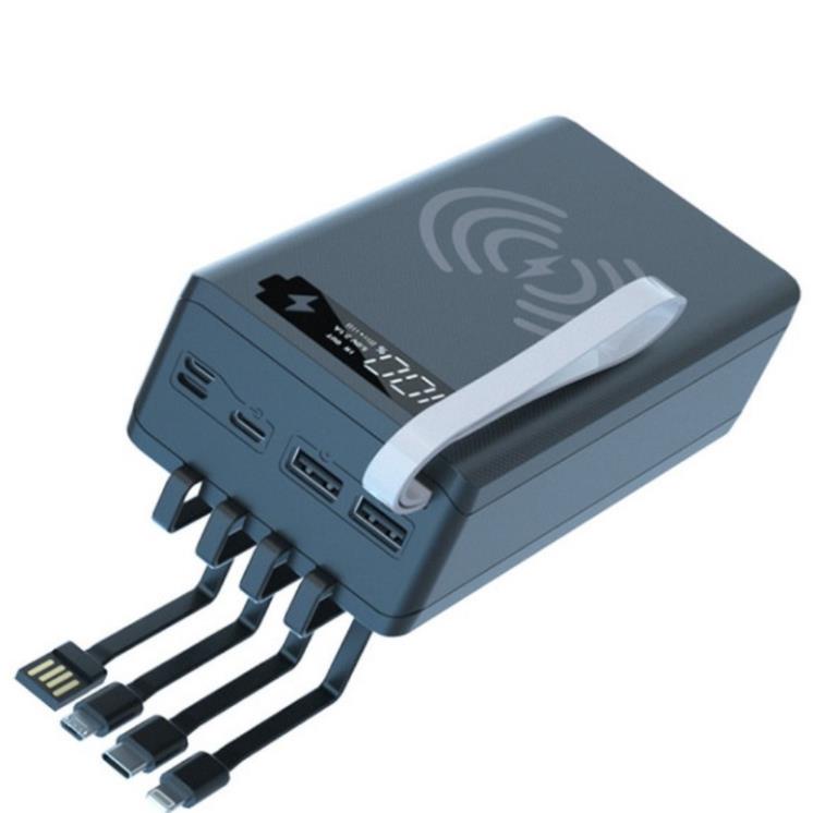 Box sạc dự phòng 12 cell 5V2.1A Không dây kèm 4 cáp sạc bản cao cấp 2022 mạch xịn lỗi hoàn tiền [C12D-QI]
