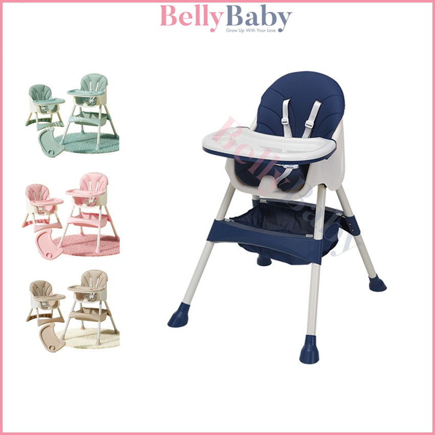 Ghế Ăn Dặm BellyBaby Full Đệm, Chân, Đai An Toàn Bảo Hành 12T