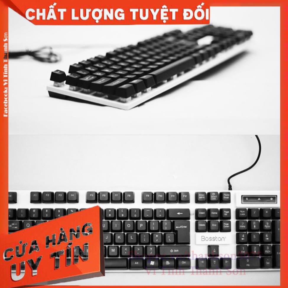 [Mã TH10KD20  hoàn đến10K xu] Bàn phím game Bosston K310/G808 LED 7 màu (Đen-Trắng) - Vi Tính Thanh Sơn