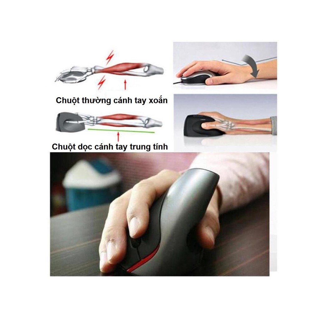 Chuột đứng không dây 5D Vertical Mouse cao cấp PKCB-CHUOT