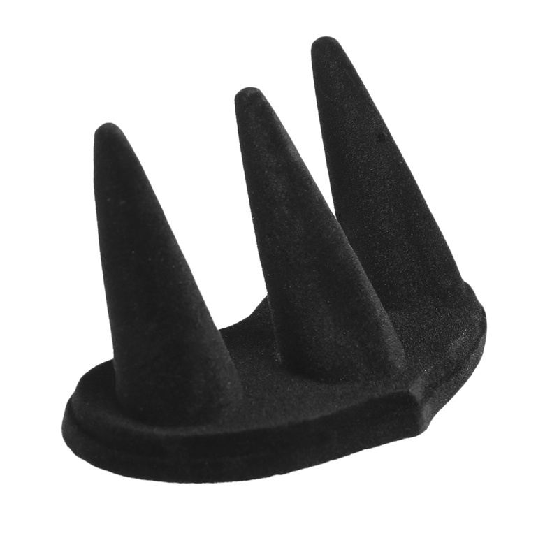 Giá Trưng Bày Nhẫn 3 Ngón Tay Bằng Nhung Đen Mới