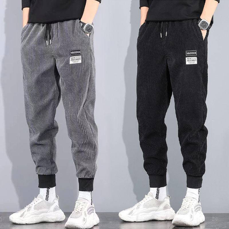 Quần dài vải nhung dáng rộng kẻ sọc hợp xu hướng thời trang 2022,quần Jogger Nam Trơn Basic,Phong Cách Thể Dục Thể Thao Năng Động Cá Tính Unisex