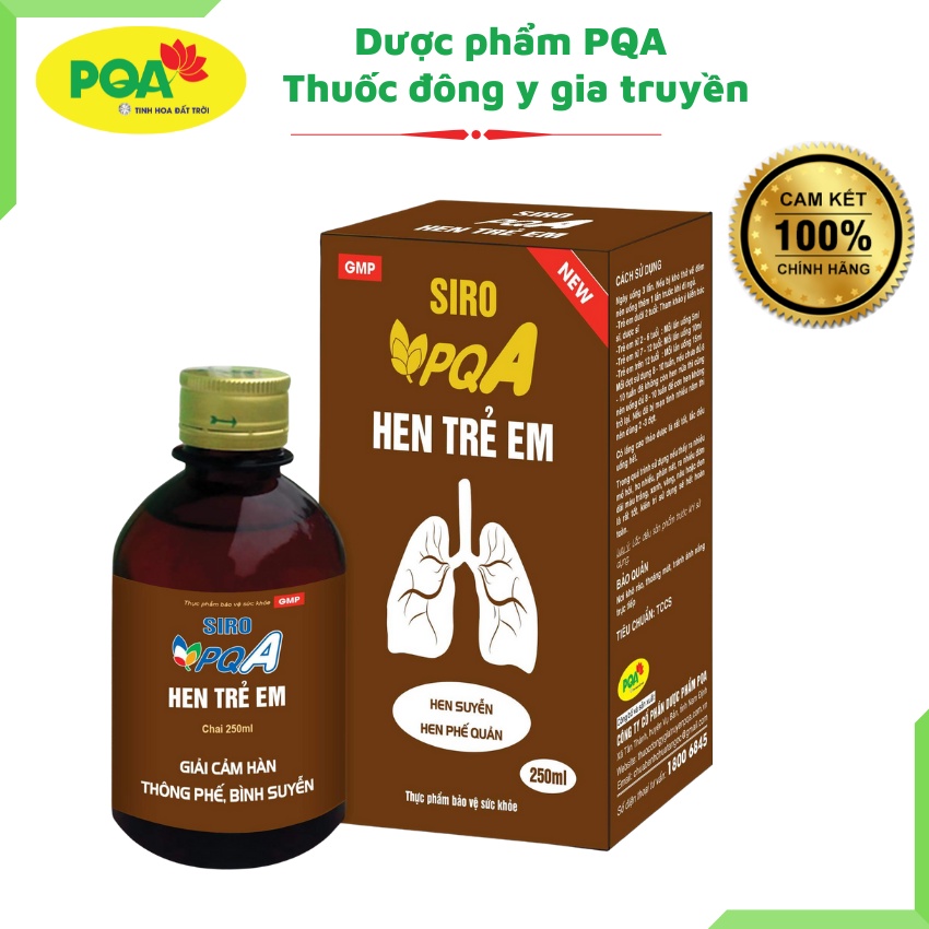 [PQA] SIRO HEN TRẺ EM -  trẻ em khó thở, thở khò khè, hen suyễn, hen phế quản, hen do dị ứng thời tiết, giúp dự phòng cơ