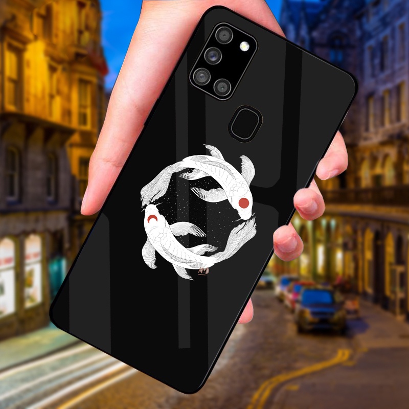 Ốp Lưng Samsung A21S, M30S, M31, M21 Mặt kính cường cao cấp, sáng bóng, Thiết kế độc quyền