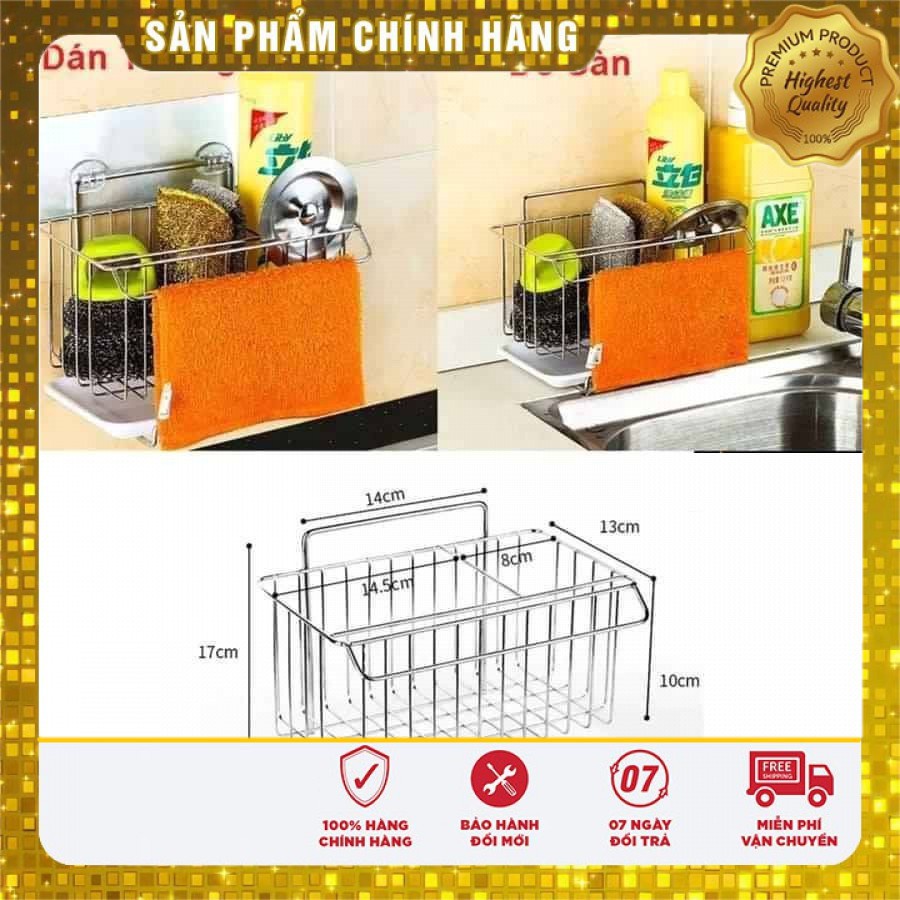 KỆ INOX DÍNH TƯỜNG ĐỰNG KHĂN RỬA BÁT KÈM KHAY ĐỰNG MÓC DÍNH CHẮC CHẮN