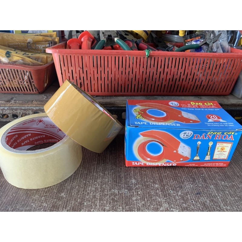 Băng Keo Dán Thùng Đục, Trong 5cm-100 Yard, Dày, Đồ Cắt Băng Keo