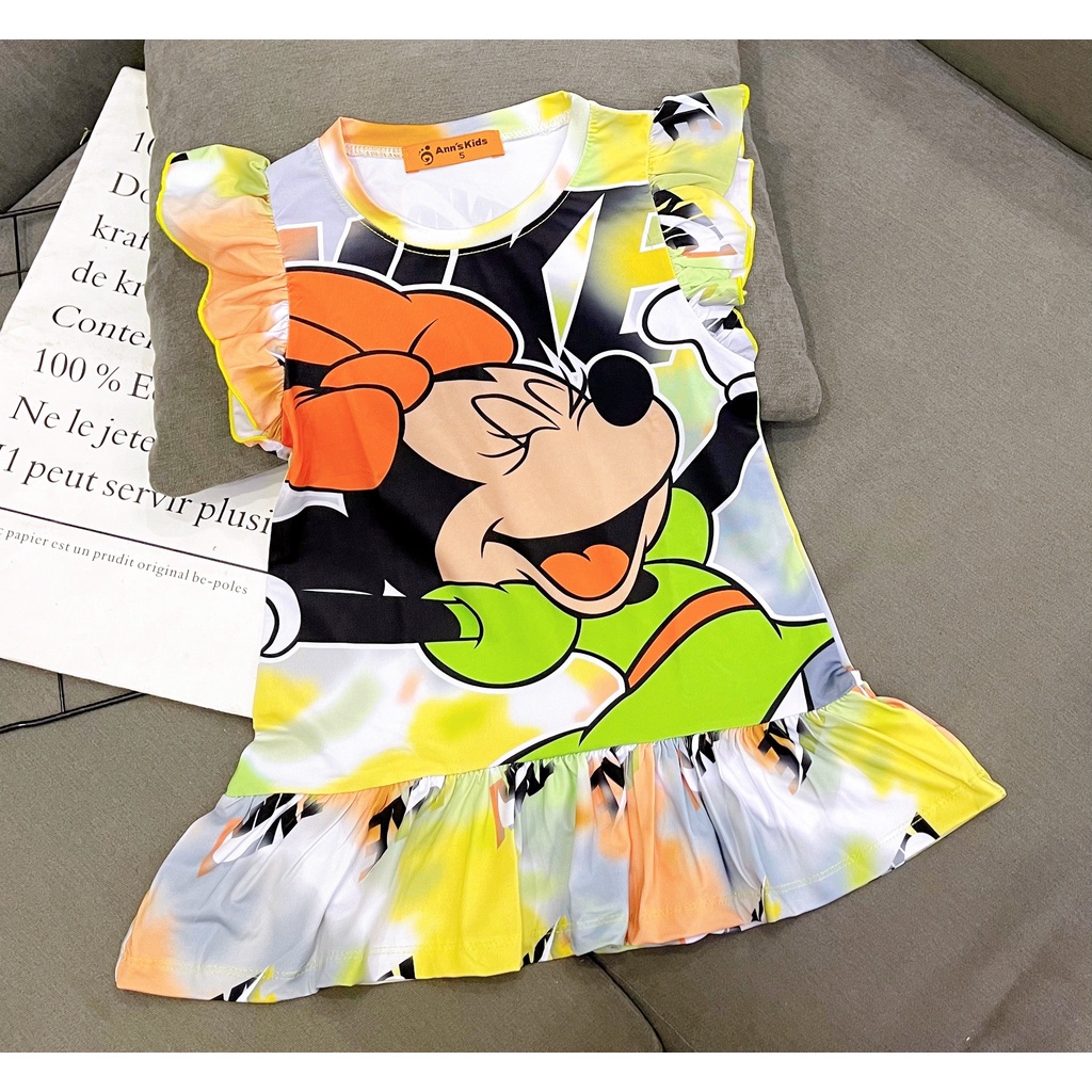 Đầm suông thun lạnh in 3D size cho bé gái từ 12 đến 24kg ngựa pony cho bé